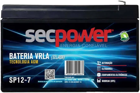 BATERIA ESTACIONARIA SECPOWER 12V 7AH